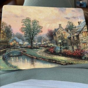Thomas Kinkade plate - Bradford Exchange, limited edition - Lamplight Lane